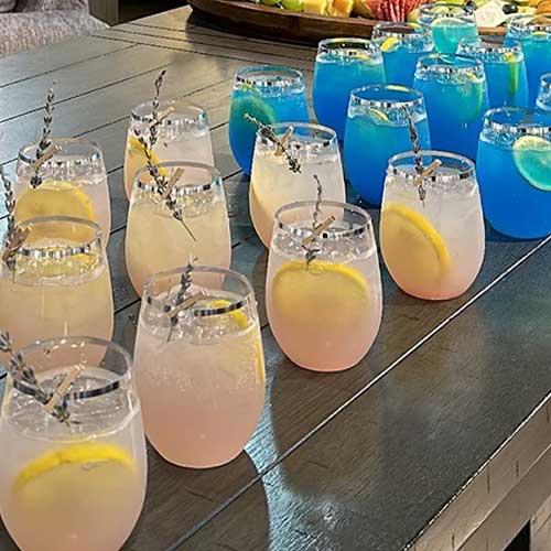 Barecular's Signature Lavender and Blue Lemonade Cocktail Catering in Toronto