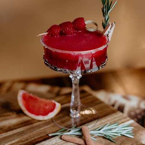 Barecular's Signature Raspberry Martini Cocktail Catering in the GTA